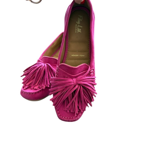 FLAG LTD Pink Fringe Loafers SIZE 7.5 - Picture 4 of 14